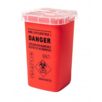 Container for disposal of consumables (needles, cartridges), red