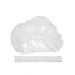 Caps disposable for hair with a double elastic band made of non-woven material (white)