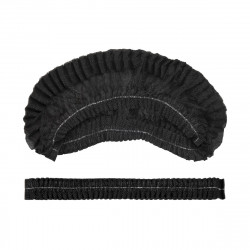 Caps disposable for hair with a double elastic band made of non-woven material (black)