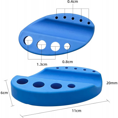 Подставка силиконовая под капсы (емкости) для пигментов, машинку, кисточки - (синяя)
