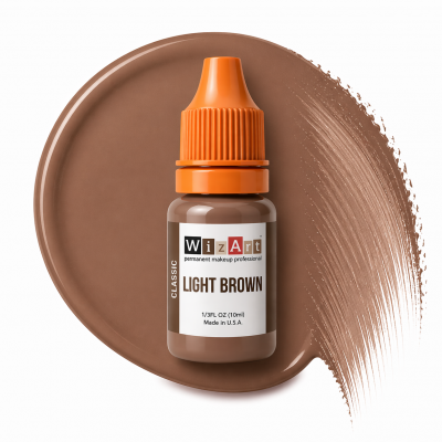 LIGHT BROWN WizArt Classic mineral pigment for permanent eyebrow makeup 10ml